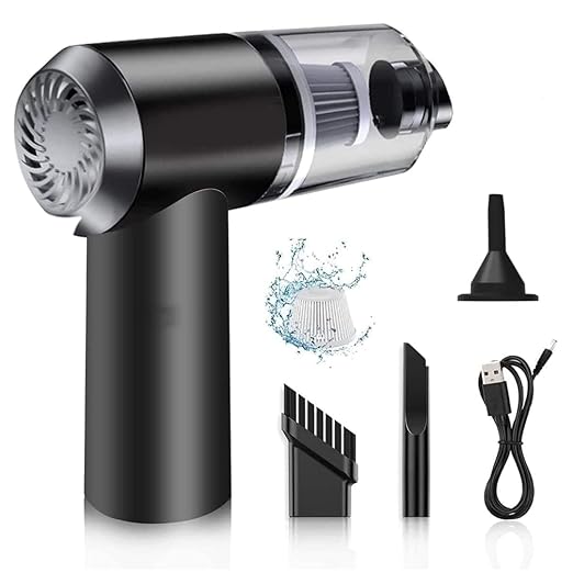 Car Vacuum Cleaner 3 in 1 with 3 Attachments & Blower | Cordless Handheld Vacuum Cleaner for Wet & Dry Cleaning for Home/Office/Car/Keyboard/Travel/Sofa/Office