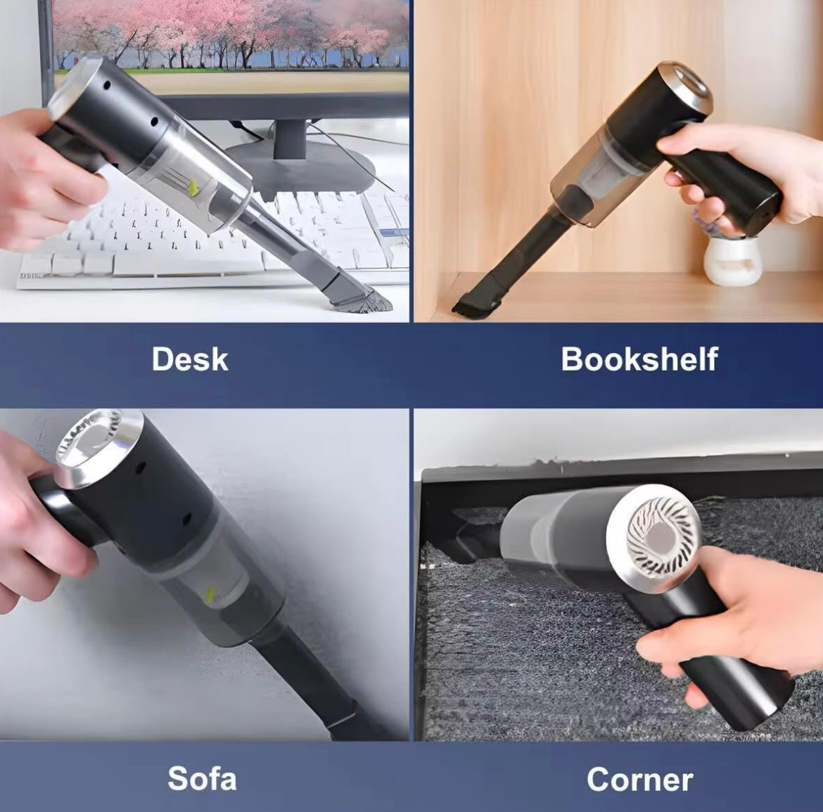 Car Vacuum Cleaner 3 in 1 with 3 Attachments & Blower | Cordless Handheld Vacuum Cleaner for Wet & Dry Cleaning for Home/Office/Car/Keyboard/Travel/Sofa/Office